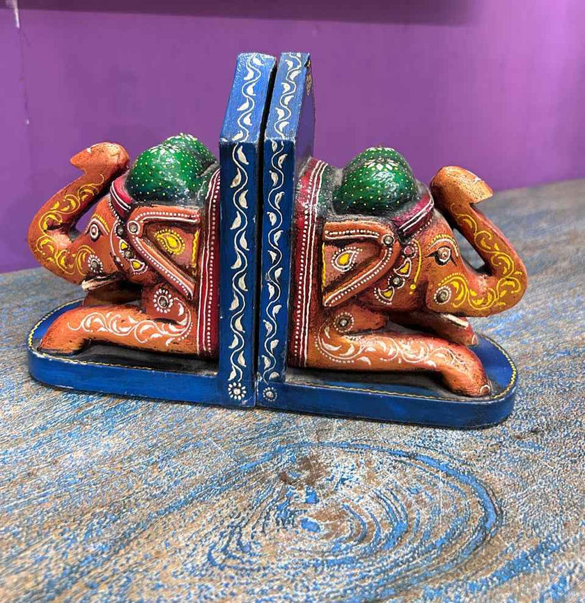 Colourful Ethnic Elephant Book Holder (Set of Two)