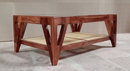 Cane Centre Table by Induscraft in Solid Sheesham Wood