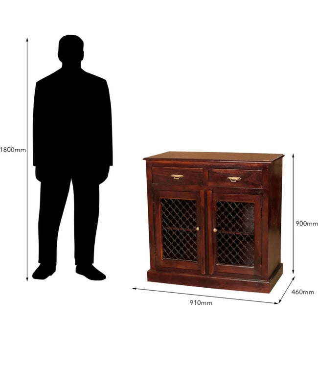 Jaali Cabinet Sheesham Wood - Induscraft
