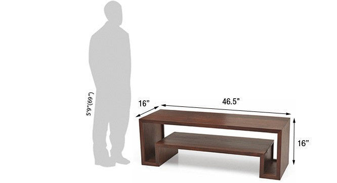 Primo Modern Compact Solid Wood Open Shelf TV Stand