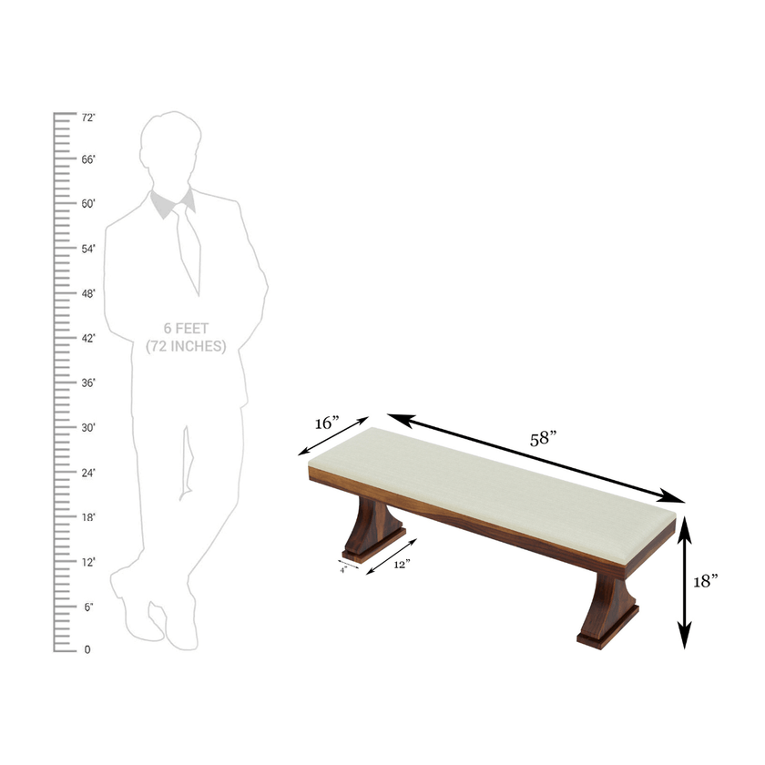 Yeshua Contemporary Sheesham 6 Seater Dining Set with Bench - Induscraft