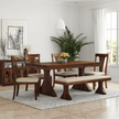 Yeshua Contemporary Sheesham 6 Seater Dining Set with Bench