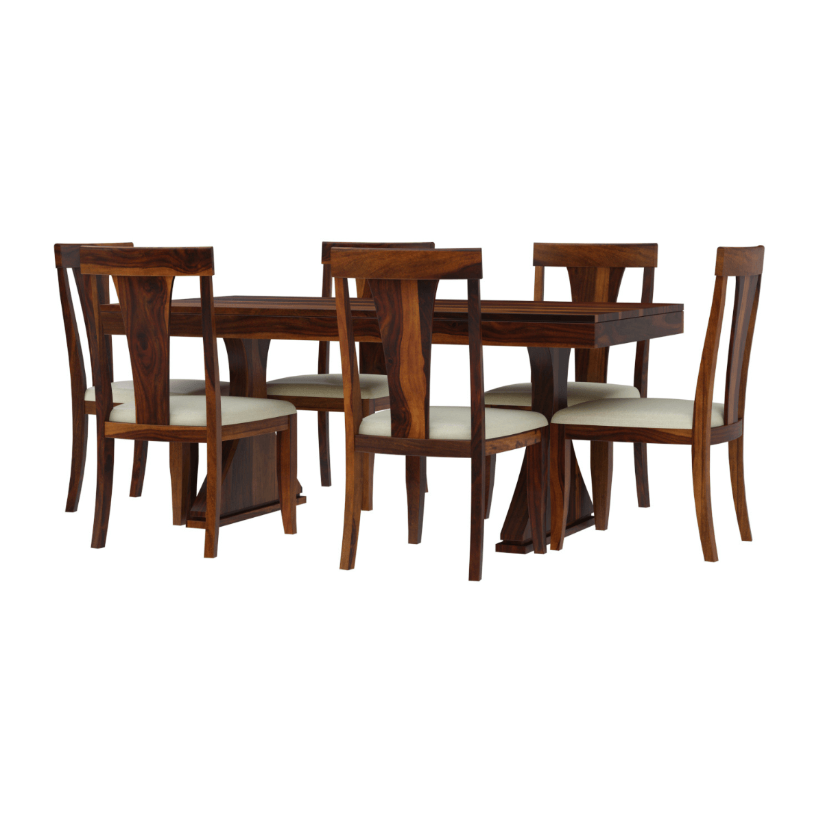 Yeshua Contemporary Sheesham 6 Seater Dining Set with Bench - Induscraft
