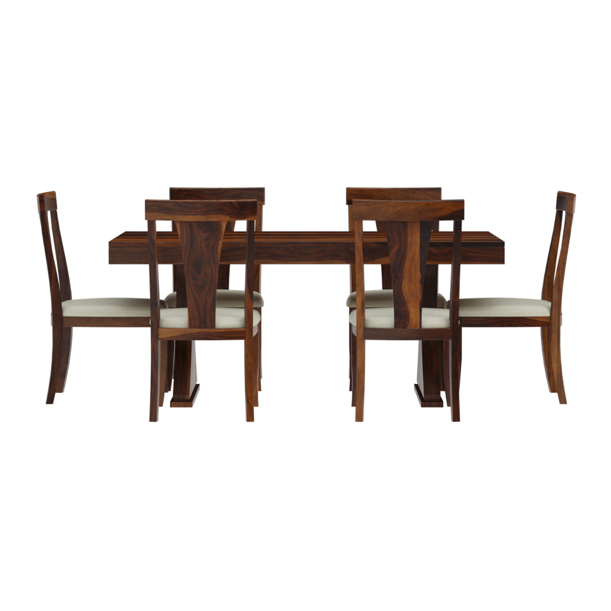 Yeshua Contemporary Sheesham 6 Seater Dining Set with Bench - Induscraft