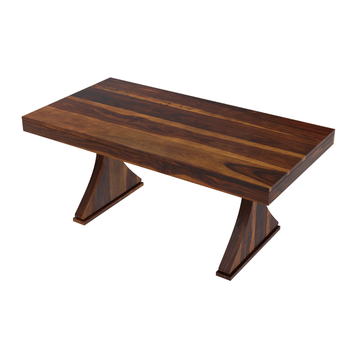 Yeshua Sheesham Wood Double Pedestal Base 6 Seater Dining Table