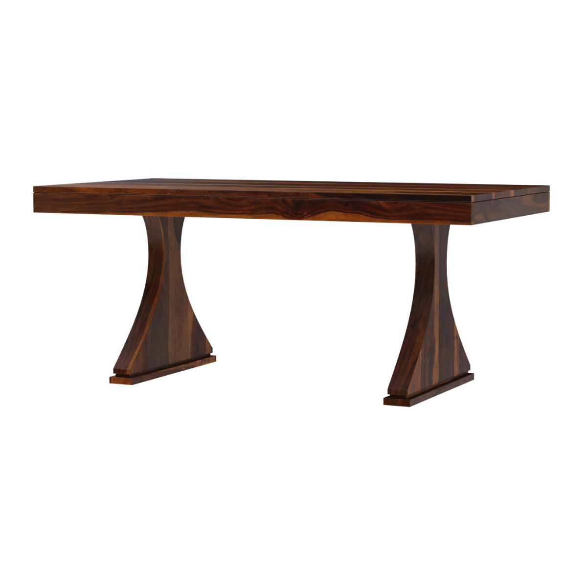 Yeshua Sheesham Wood Double Pedestal Base 6 Seater Dining Table