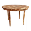 Sheesham round table with a natural finish on a white background