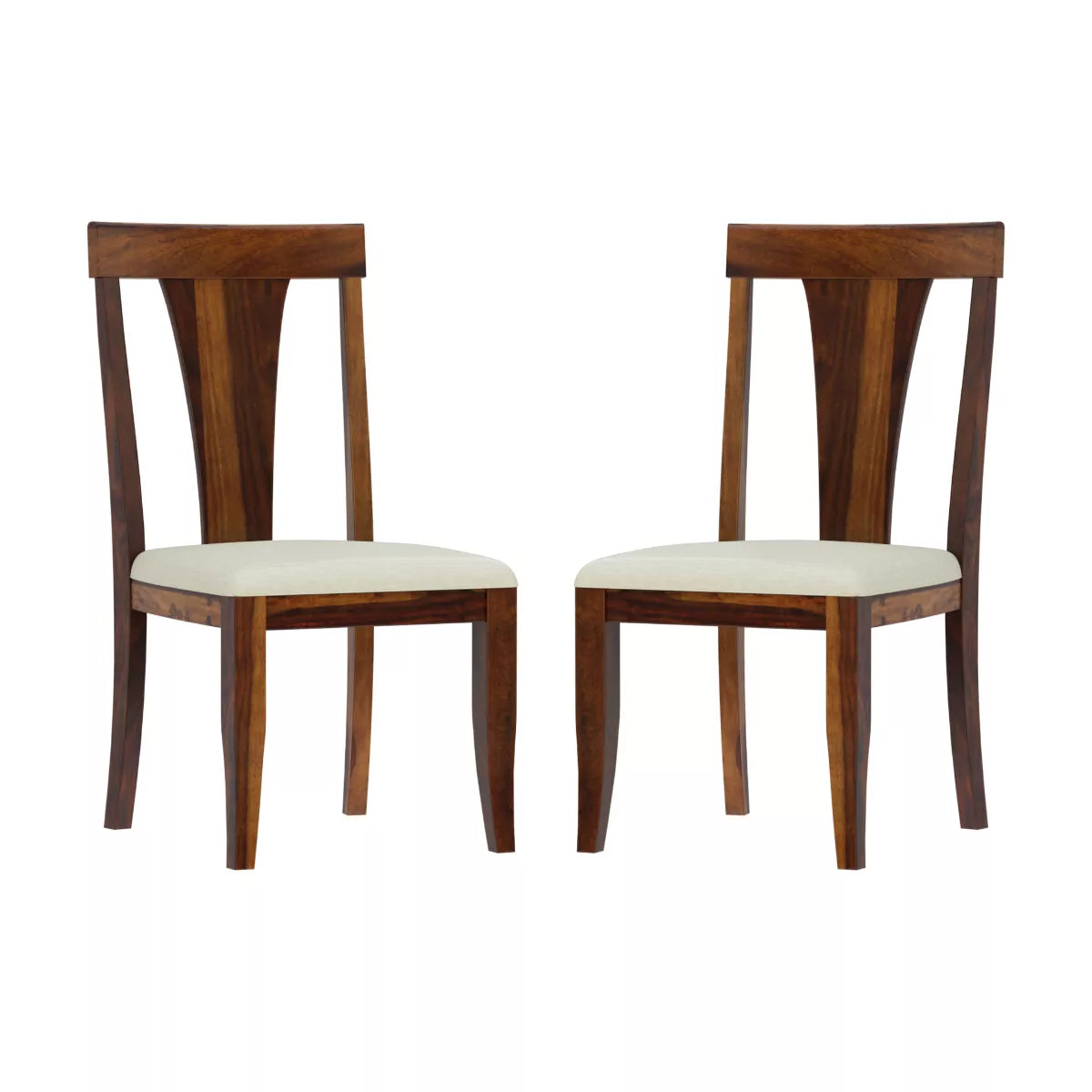 Yesua Sheesham Wood Modern Upholstered Seat Dining Chair (Set Of 2)