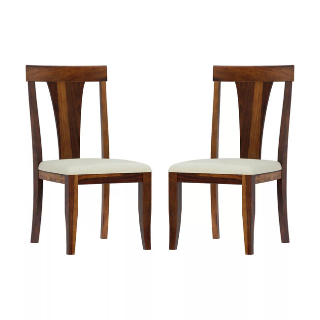 Yesua Sheesham Wood Modern Upholstered Seat Dining Chair (Set Of 2)