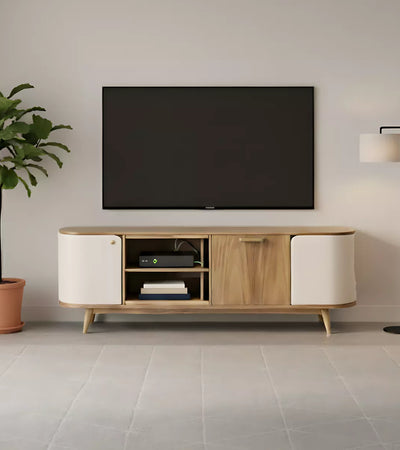 Yuki Contemporary TV Cabinet with Curved Edges - Induscraft
