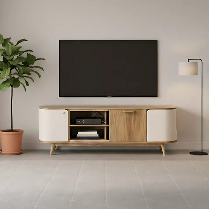 Yuki Contemporary TV Cabinet with Curved Edges