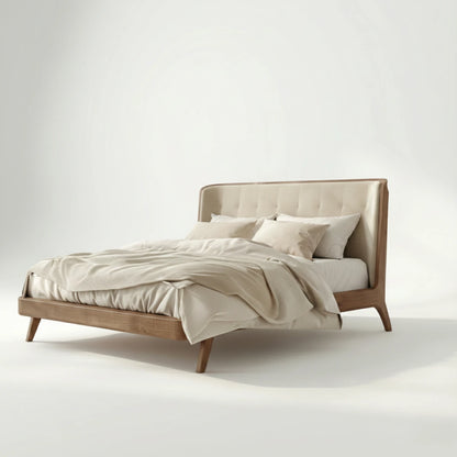 Yuki Luxury Upholstered Bed with Padded Headboard