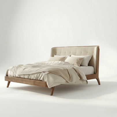 Yuki Luxury Upholstered Bed with Padded Headboard - Induscraft