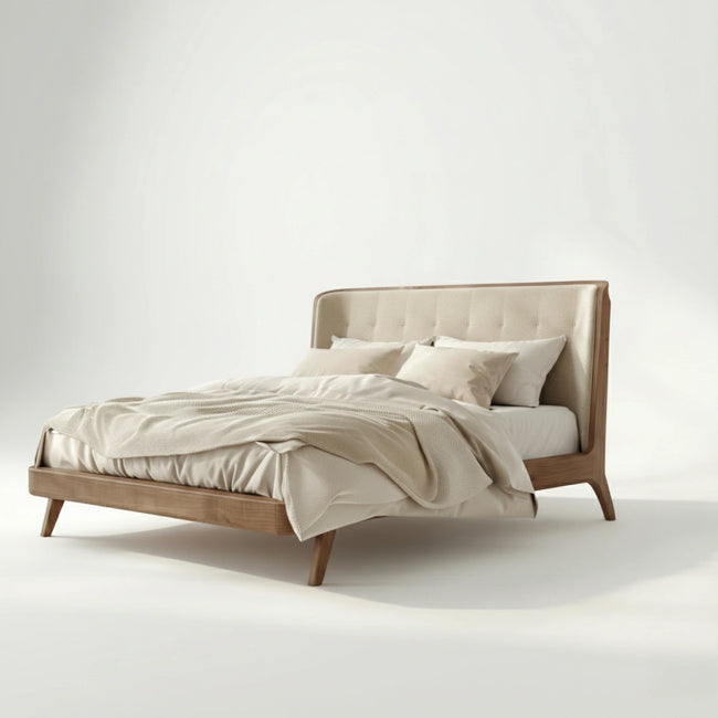 Yuki Luxury Upholstered Bed with Padded Headboard - Induscraft