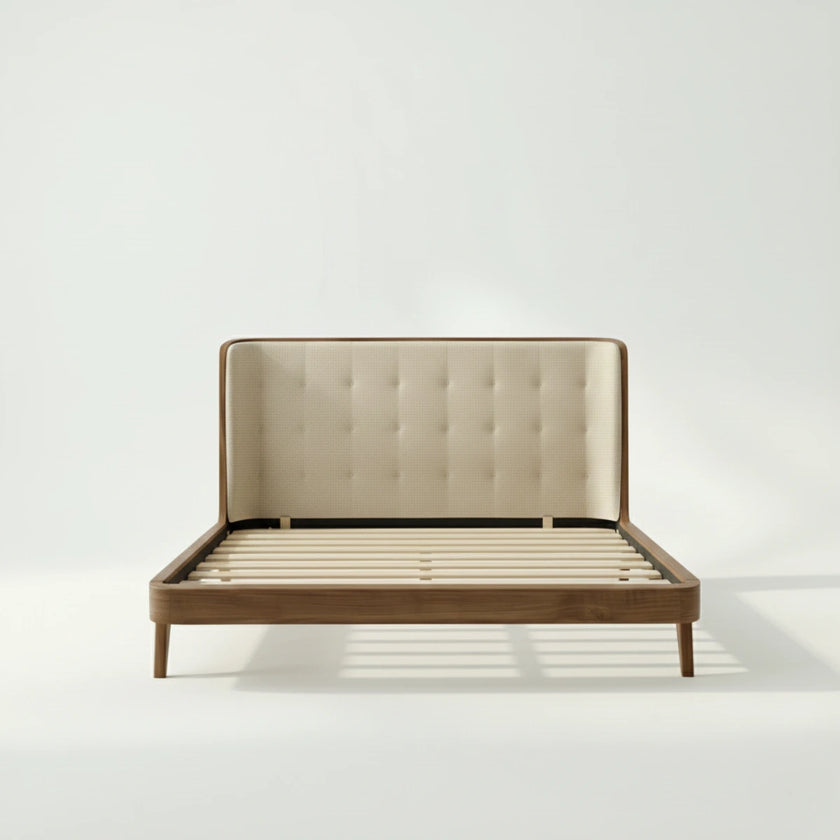 Yuki Luxury Upholstered Bed with Padded Headboard - Induscraft