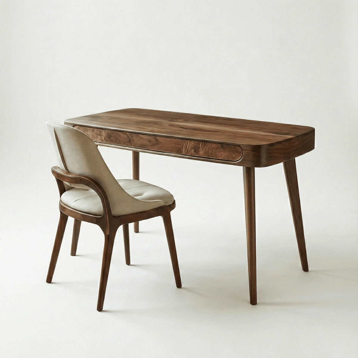 Yuki Modern Solid Wood Office Desk and Upholstered Chair - Induscraft