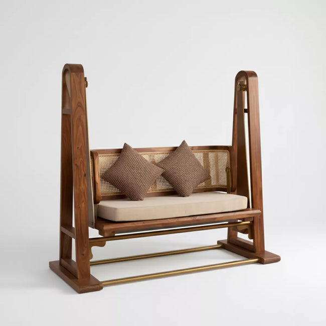 Zevra Modern Luxury Indoor Swing with Cane Detailing - Induscraft