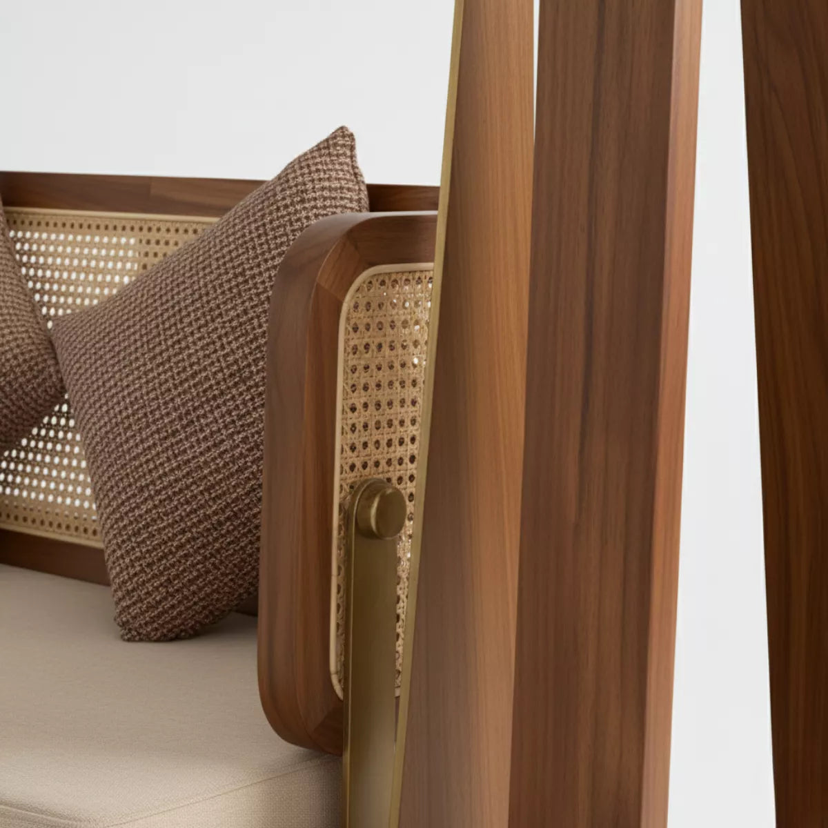 Zevra Modern Luxury Indoor Swing with Cane Detailing