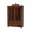 Aaradhya wooden pooja mandir for home with jali doors and 4 drawers front left view white background