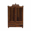 Aaradhya wooden pooja mandir for home with jali doors and 4 drawers front view white background