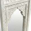 Additional angled view of the Aariz hand-carved Mughal arch wall mirror