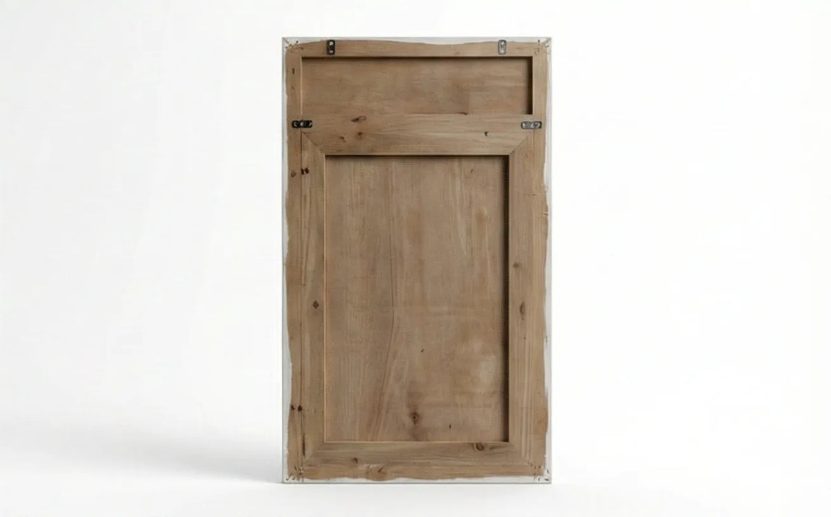 Full back view of the Aariz Mughal arch wooden wall mirror