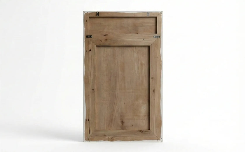 Full back view of the Aariz Mughal arch wooden wall mirror
