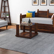 Aeron Modern Small Square Sheesham Wood Coffee Table with Glass Top - Induscraft