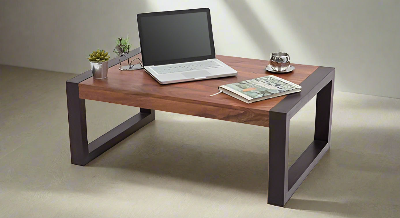 Alnia coffee table : Solid wood two tone modern Living room furniture
