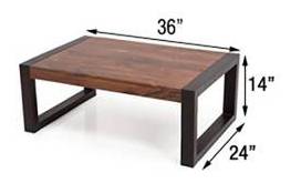 Alnia coffee table : Solid wood two tone modern Living room furniture