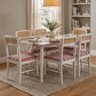 Averlin Solid Wood Cane Back 6 Seater Dining Table Set