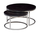 Axton round nesting coffee tables nested together
