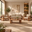 Brahmika Sheesham Wood Sofa Set with Cane Detailing