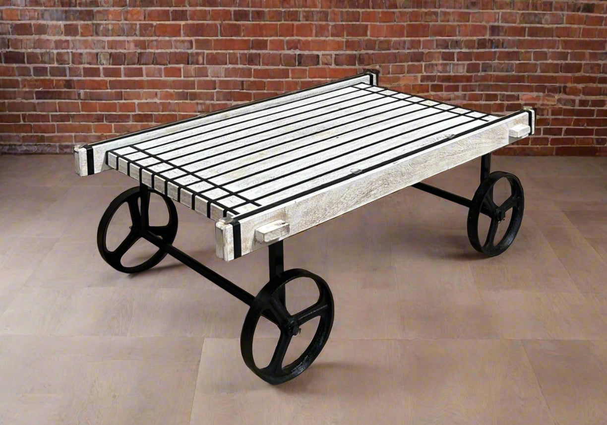 Retro Cart-Inspired Coffee Table – Vintage Charm for Your Home