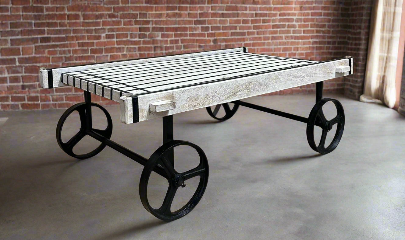 Retro Cart-Inspired Coffee Table – Vintage Charm for Your Home