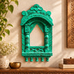 Chhatrika Carved Wooden Jharokha Wall Decor with Domed Top