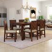 Cintee Sheesham Modern 6 Person Dining Set with 4 Chairs and Bench - Induscraft