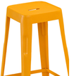 Pop Modern Square Seat Counter Height Yellow Metal Bar Stool Top Closeup View
