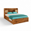 Cosmo Cane Panel Headboard Storage Solid Sheesham Wood Bed