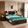 Cosmo Cane Panel Headboard Storage Solid Sheesham Wood Bed