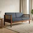 Dharvek Solid Wood 3 Seater Sofa with Slatted Arms