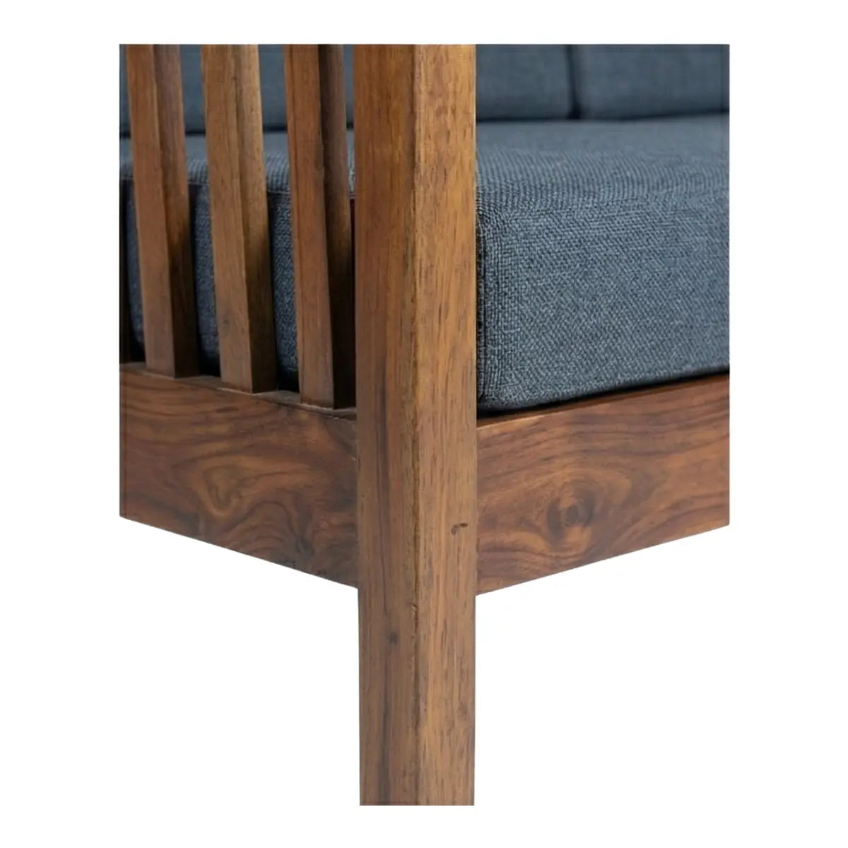 Dharvek Solid Wood 3 Seater Sofa with Slatted Arms