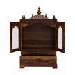 Divine sheesham wood pooja mandir for homewith glass doors and drawer front open-view