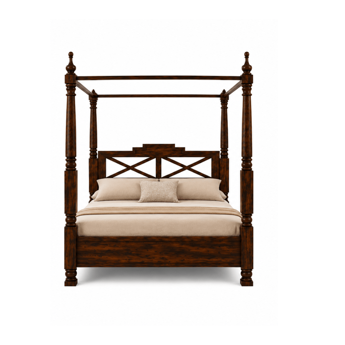 Dryad Four Poster Solid Sheesham Wood Canopy Bed