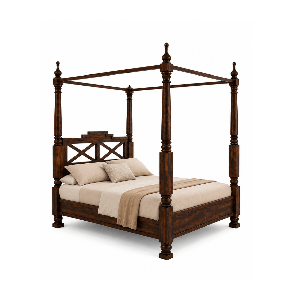 Dryad Four Poster Solid Sheesham Wood Canopy Bed