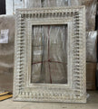Dvitya Handcrafted Wooden Mirror Frame in Distressed Finish