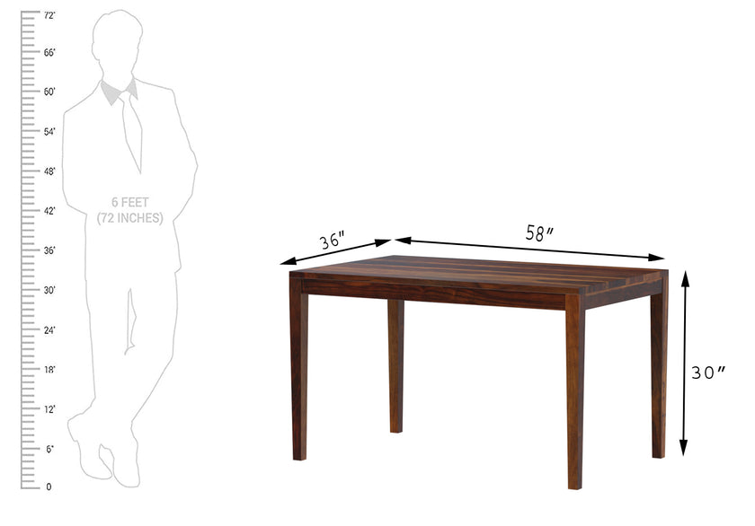 Easter Sheesham Wood Contemporary 6 Seater Dining Table - Induscraft
