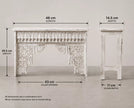 Eka Carved Dressing Table with Mirror in Distressed White
