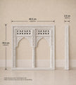 Eka Carved Dressing Table with Mirror in Distressed White