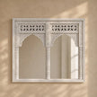 Eka Carved Dressing Table with Mirror in Distressed White